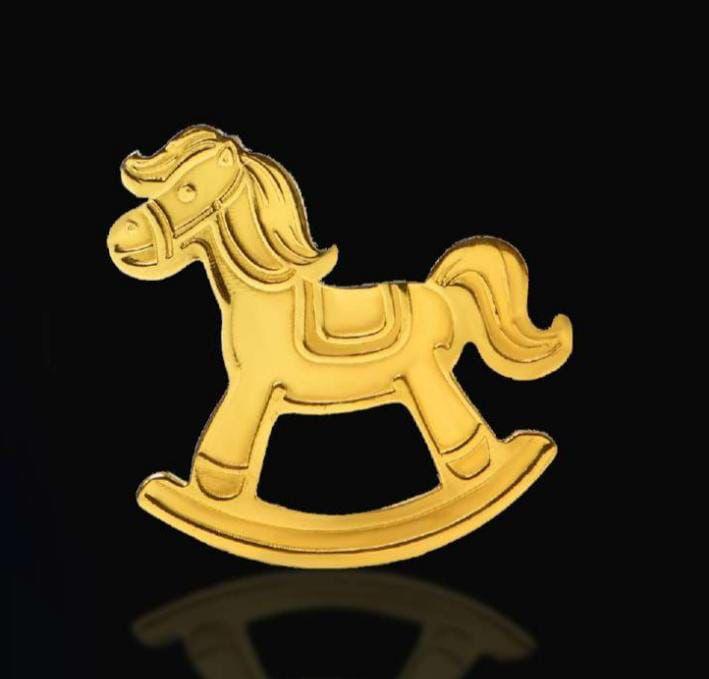Gold rocking horse keepsake